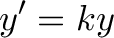 \displaystyle{y' = ky}